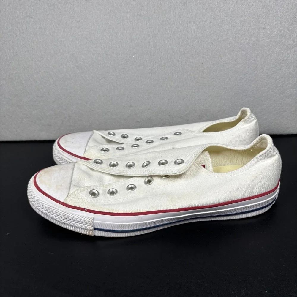 Converse Chuck Taylor All Star Slip On White Canvas Shoes Mens 8 Womens 10 READ